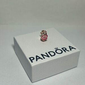 PANDORA Rose Gold Pink Daisy Spacer Clip Charm
